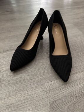 C Est. 1946 Classic Black Pointed Knit Pump - Women's Heels Sz 8W 8 wide NWOT